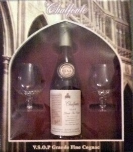 Chalfonte Cognac gift set Chalfonte Cognac gift set; two 2oz snifters and a 375l bottle of Chalfonte VSOP