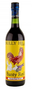 A 750mL bottle of Bully Hill Banty Red