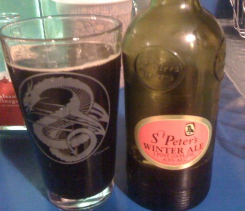 A half-liter of St. Peter's Winter Ale