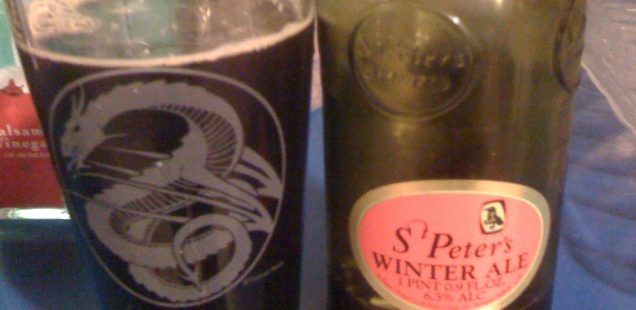 A half-liter of St. Peter's Winter Ale