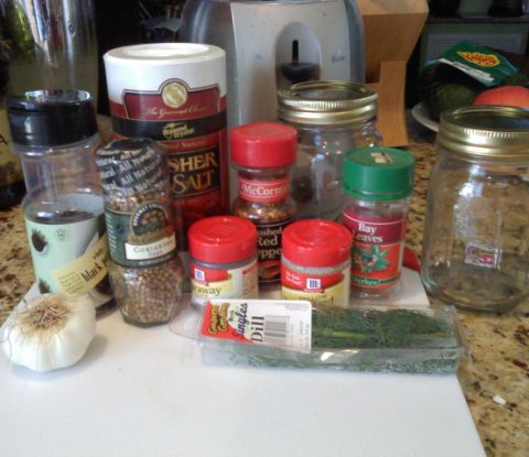 Assortment of spice containers