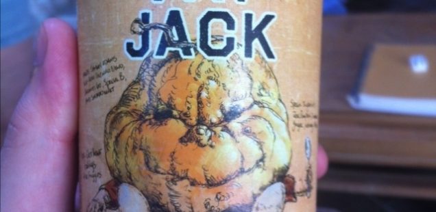 Held bottle of Samuel Adams Fat Jack displaying the label.