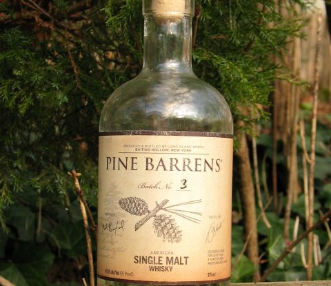 A bottle of Pine Barrens Single Malt Whisky, batch 3
