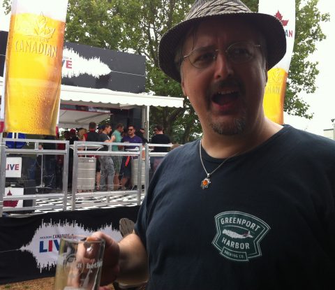 Fervere makes a funny face after finishing a beer at the 2013 Toronto’s Beer Fest by the Molson Canadian tent.