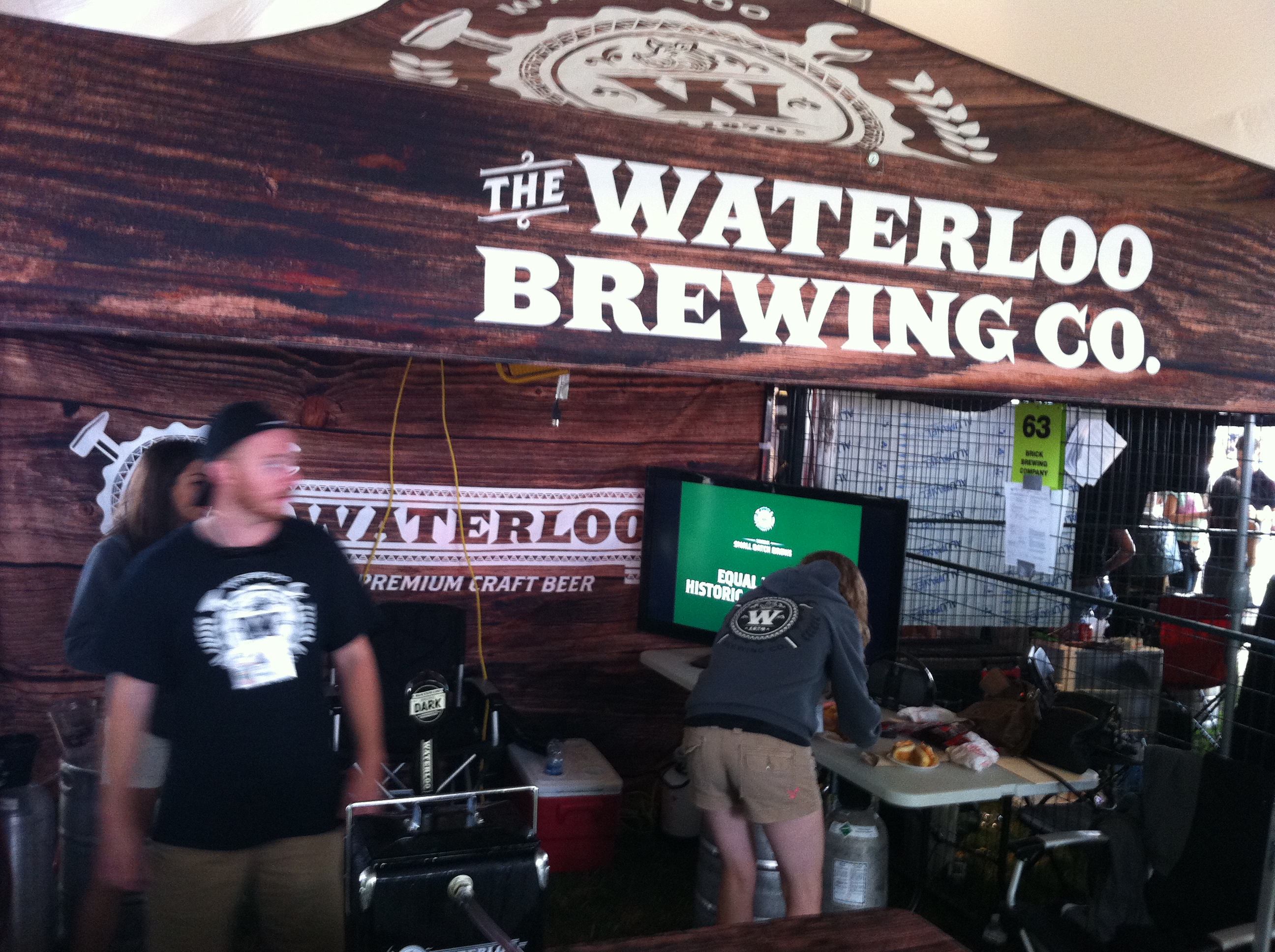 Waterloo Brewing Co. representatives under the Waterloo tent at Toronto’s Festival of Beer.