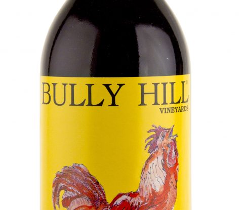 A 750mL bottle of Bully Hill Banty Red